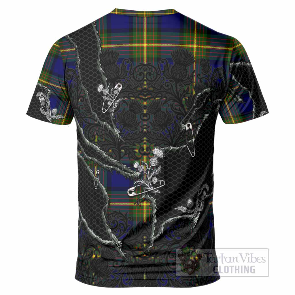 Moore Tartan Thistle Dark Gothic T-Shirt - Tartan Vibes Clothing