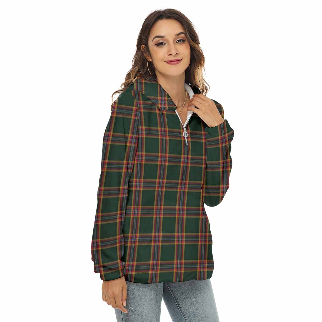 Tartan Vibes Clothing Moran Tartan Women's Borg  Half Zip Fleece Hoodie