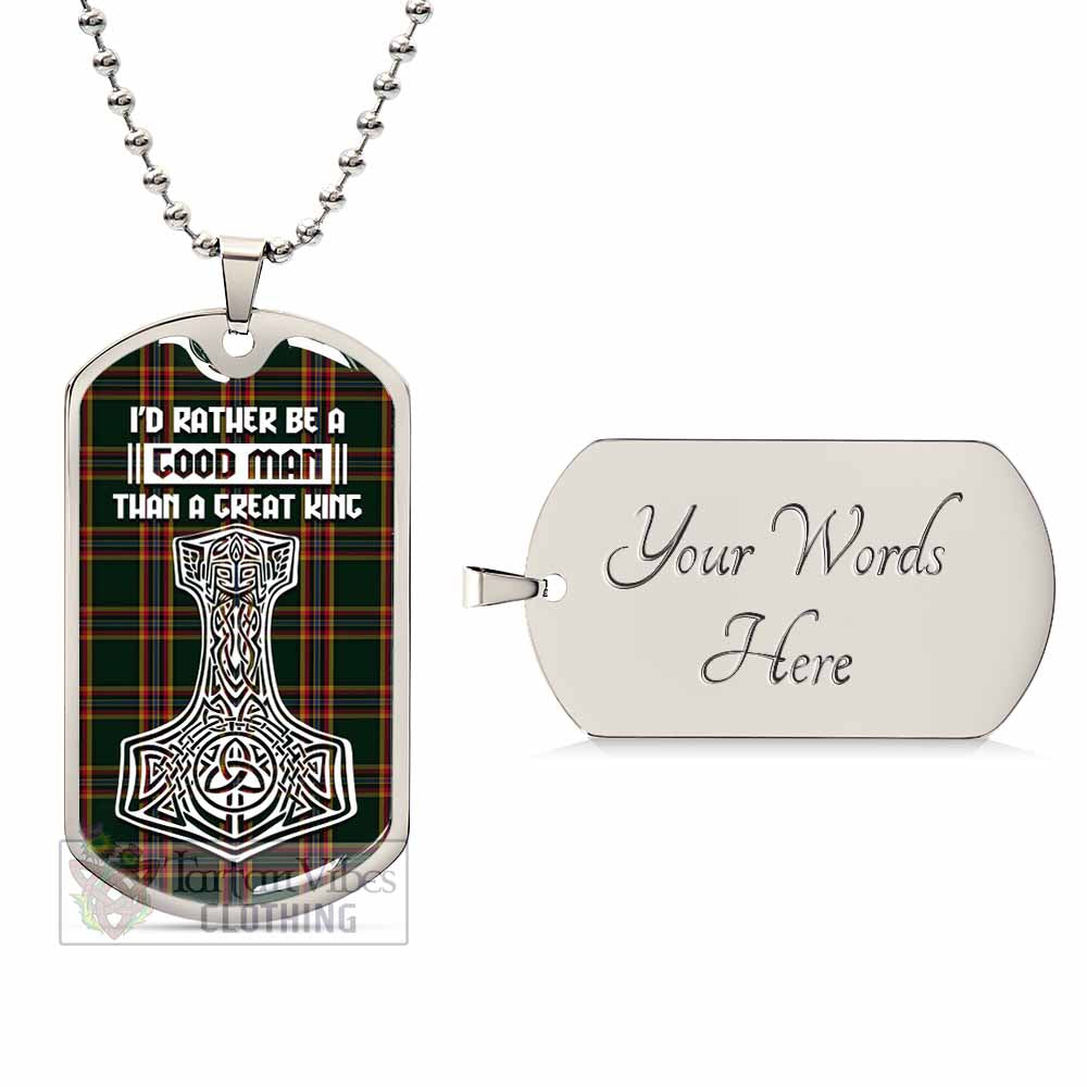 Moran Tartan Dog Tag Necklace Viking Mjolnir Style Silver Yes - Tartan Vibes Clothing