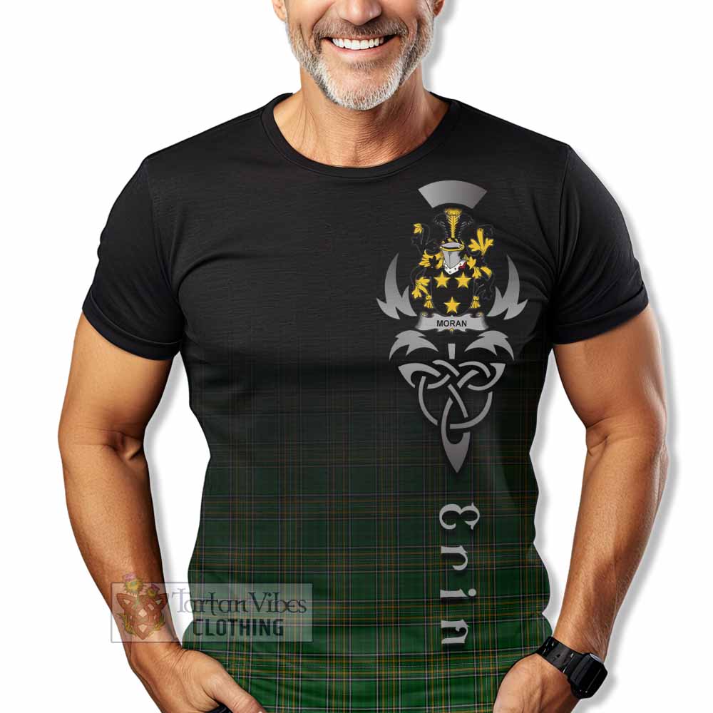 Tartan Vibes Clothing Moran Irish Clan T-Shirt with Coat of Arms Erin Go Bragh Celtic Inspired