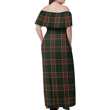 Moran Tartan Off Shoulder Long Dress - Tartan Vibes Clothing