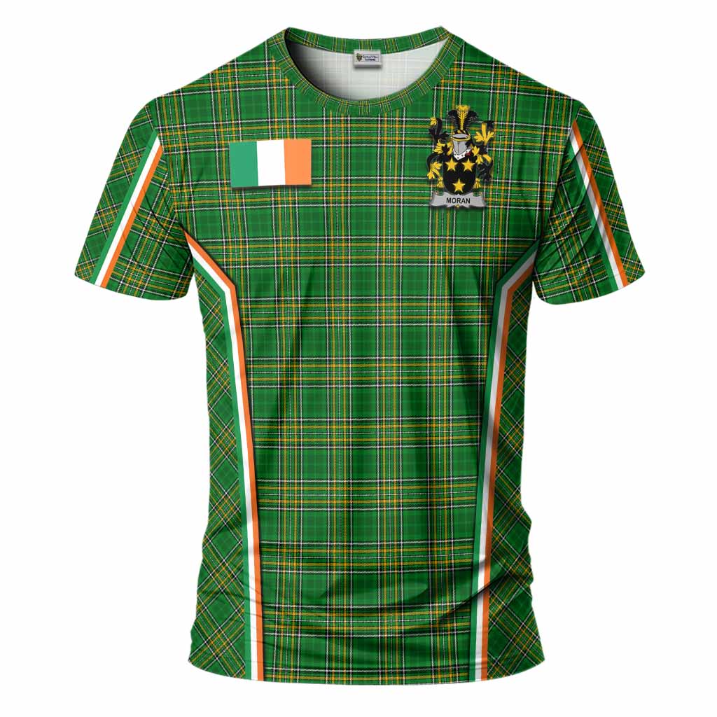 Moran Irish Clan Coat of Arm Tartan T-Shirt Flag Style