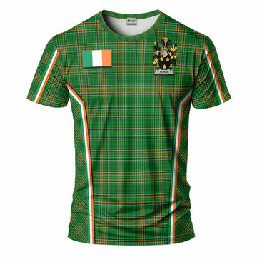 Moran Irish Clan Coat of Arm Tartan T-Shirt Flag Style
