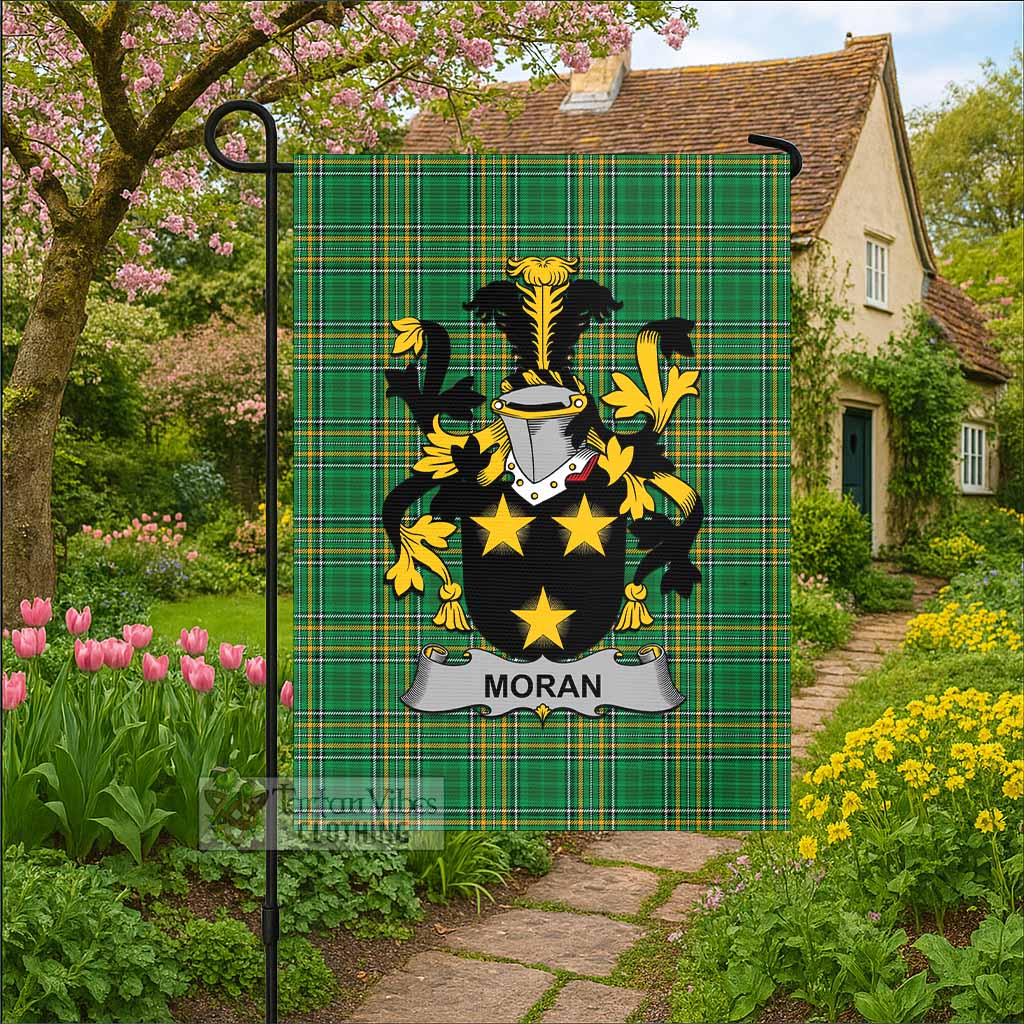 Moran Irish Clan Tartan Flag with Coat of Arms