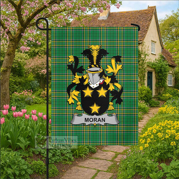 Moran Irish Clan Tartan Garden Flag with Coat of Arms