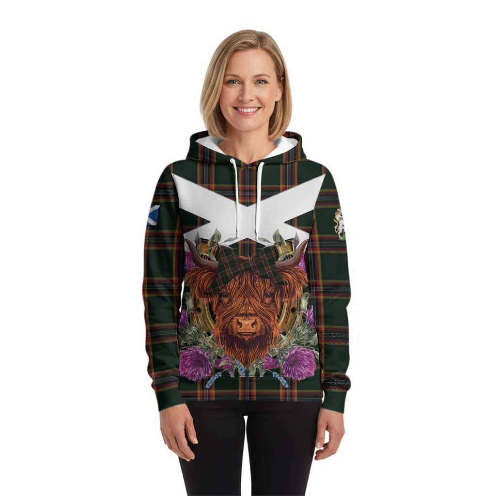 Moran Tartan Hoodie Scottish Thistle Heilan Coo