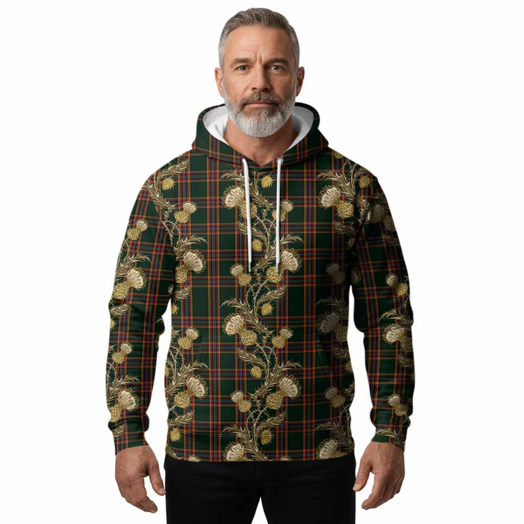 Moran Tartan Hoodie Seamless Scottish Thistle Flowers