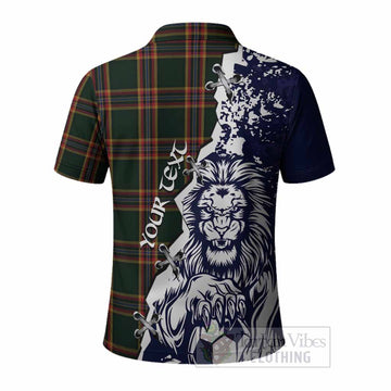 Moran Tartan Scottish Polo Shirt Angry Lion With Soccer Ball Style