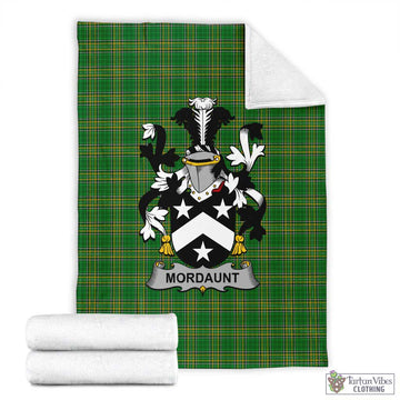 Mordaunt Irish Clan Tartan Blanket with Coat of Arms X-Large 59 x 79 inches 150 x 200 cm - Tartan Vibes Clothing