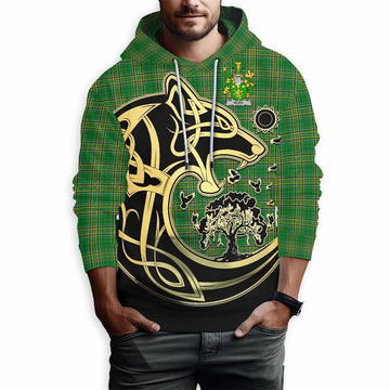 Tartan Vibes Clothing More Irish Tartan Hoodie with Coat of Arms Celtic Wolf Style