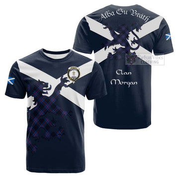 Morgan Tartan Lion Rampant Cotton T-shirt Proudly Display Your Heritage with Alba Gu Brath and Clan Name Kid's Shirt - Tartan Vibes Clothing