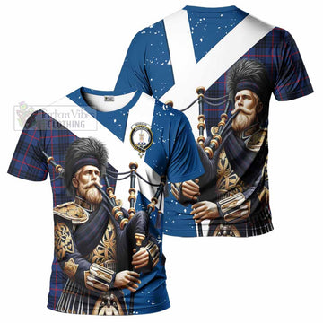 Morgan Tartan T-Shirt with Family Crest Scottish Bagpiper Vibes Kid's Shirt - Tartan Vibes Clothing