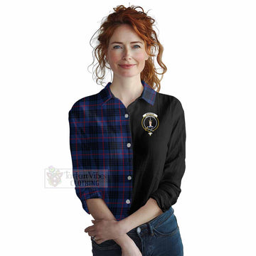 Morgan Tartan Women's Casual Shirt with Family Crest and Half Of Me Style Female - Tartan Vibes Clothing