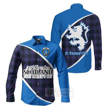 Morgan Family Crest Tartan Long Sleeve Button Shirt Celebrate Saint Andrew's Day in Style Men's Shirt S - Tartan Vibes Clothing