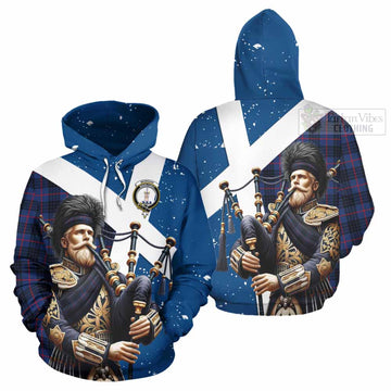 Morgan Tartan Hoodie with Family Crest Scottish Bagpiper Vibes Zip Hoodie - Tartan Vibes Clothing