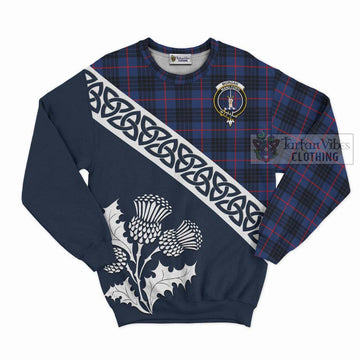 Morgan Tartan Sweatshirt Featuring Thistle and Scotland Map Unisex - Tartan Vibes Clothing