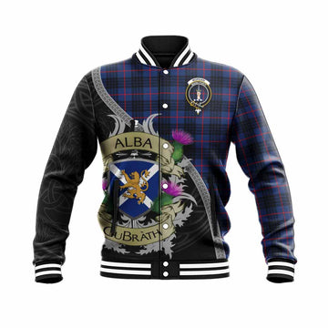 Morgan Tartan Family Crest Baseball Jacket Lion Rampant Royal Thistle Shield Celtic Inspired Unisex - Tartan Vibes Clothing