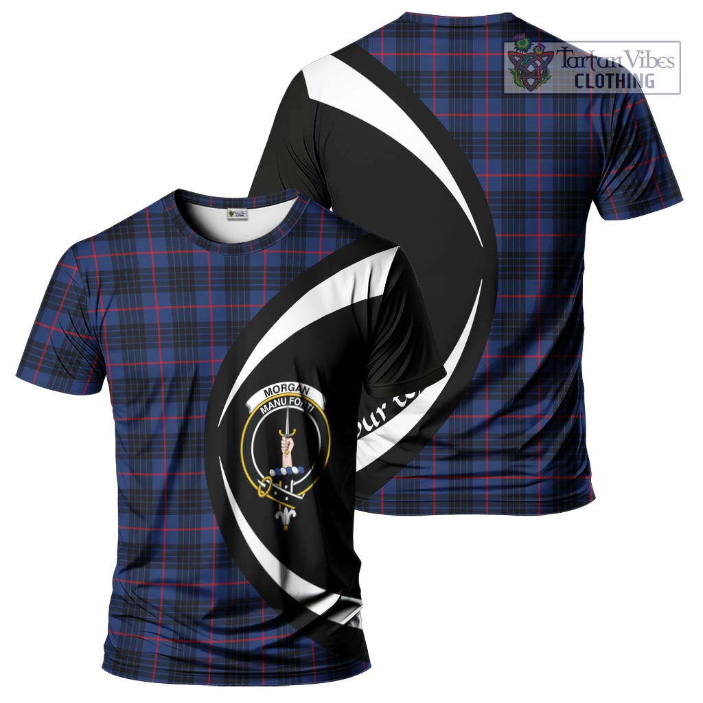 Tartan Vibes Clothing Morgan Tartan T-Shirt with Family Crest Circle Style