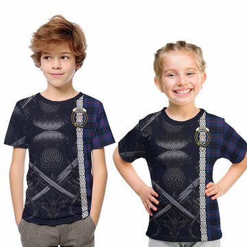 Morgan Tartan Kid T-Shirt with Family Crest Cross Sword Thistle Celtic Vibes Youth XL Size14 - Tartan Vibes Clothing