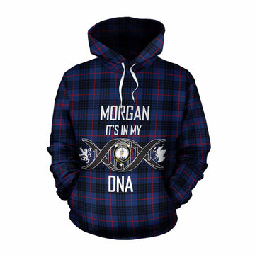Morgan Tartan Cotton Hoodie with Family Crest DNA In Me Style Pullover Hoodie XS - Tartan Vibes Clothing