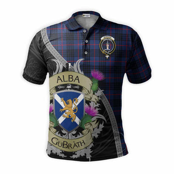 Morgan Tartan Family Crest Polo Shirt Lion Rampant Royal Thistle Shield Celtic Inspired Kid - Tartan Vibes Clothing