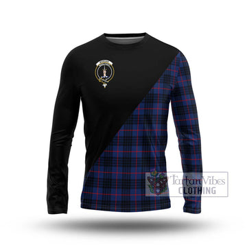 Morgan Tartan Long Sleeve T-Shirt with Family Crest and Military Logo Style Unisex - Tartan Vibes Clothing