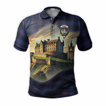 Tartan Vibes Clothing Morgan Tartan Family Crest Polo Shirt with Scottish Ancient Castle Stype