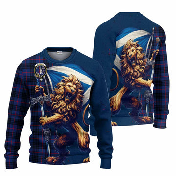 Morgan Tartan Family Crest Knitted Sweater with Scottish Majestic Lion Unisex - Tartan Vibes Clothing