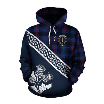 Morgan Tartan Cotton Hoodie Featuring Thistle and Scotland Map Pullover Hoodie XS - Tartan Vibes Clothing