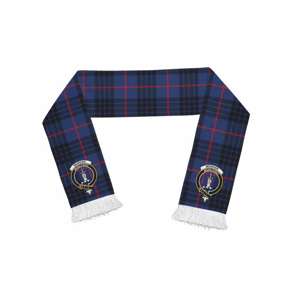Morgan Tartan Ruffneck Scarf with Family Crest One Size 67.7*6.7 inches - Tartan Vibes Clothing