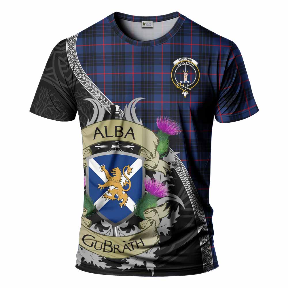 Morgan Tartan Family Crest T-Shirt Lion Rampant Royal Thistle Shield Celtic Inspired Kid's Shirt - Tartan Vibes Clothing