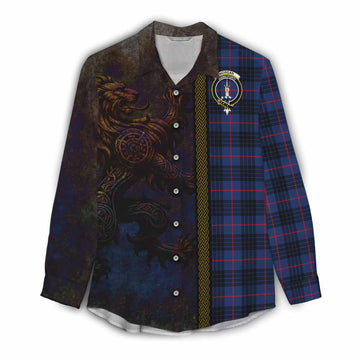 Morgan Tartan Family Crest Women's Casual Shirt Alba Gu Brath Be Brave Lion Ancient Style