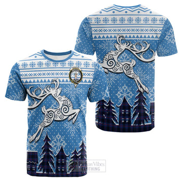 Morgan Clan Christmas Cotton T-shirt Celtic Reindeer Style Kid's Shirt - Tartan Vibes Clothing