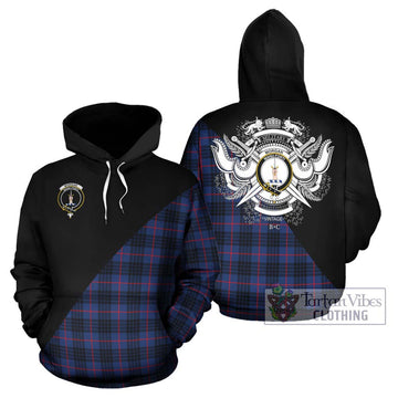 Morgan Tartan Hoodie with Family Crest and Military Logo Style Zip Hoodie - Tartan Vibes Clothing