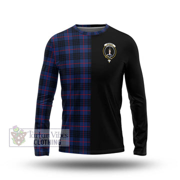 Morgan Tartan Long Sleeve T-Shirt with Family Crest and Half Of Me Style Unisex - Tartan Vibes Clothing