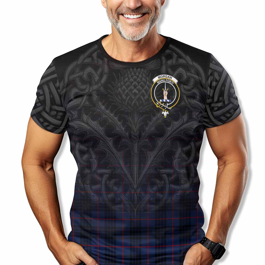 Morgan Tartan T-Shirt with Family Crest Celtic Thistle Vibes Kid's Shirt - Tartan Vibes Clothing