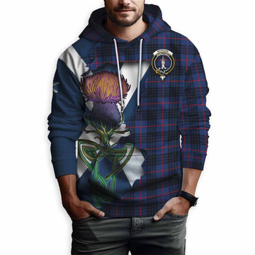 Morgan Tartan Family Crest Hoodie Scottish Thistle Celtic Inspired Pullover Hoodie - Tartan Vibes Clothing