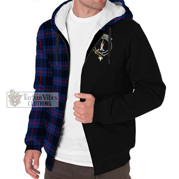 Morgan Tartan Sherpa Hoodie with Family Crest and Half Of Me Style Unisex S - Tartan Vibes Clothing