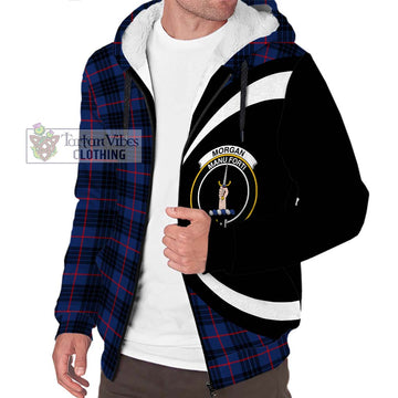 Morgan Tartan Sherpa Hoodie with Family Crest Circle Style
