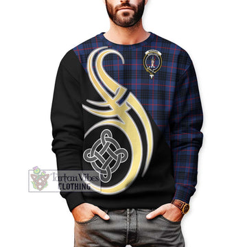 Morgan Tartan Sweatshirt with Family Crest and Celtic Symbol Style