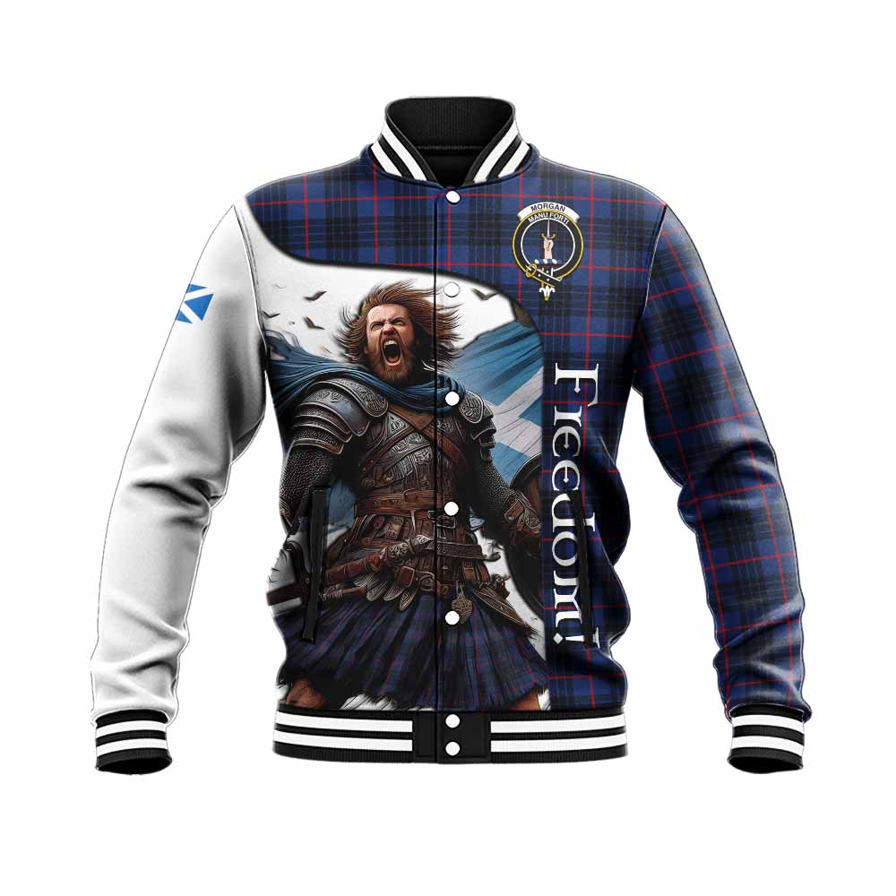 Morgan Crest Tartan Baseball Jacket Inspired by the Freedom of Scottish Warrior Unisex - Tartan Vibes Clothing