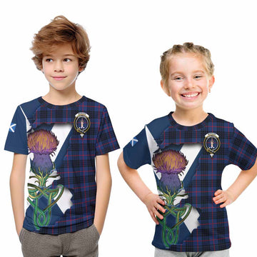 Tartan Vibes Clothing Morgan Tartan Family Crest Kid T-Shirt Scottish Thistle Celtic Inspired