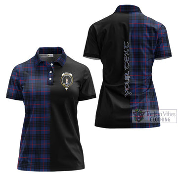 Morgan Tartan Women's Polo Shirt with Family Crest and Half Of Me Style Women - Tartan Vibes Clothing