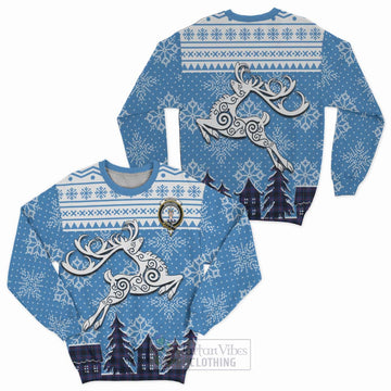 Morgan Clan Christmas Sweatshirt Celtic Reindeer Style Unisex - Tartan Vibes Clothing