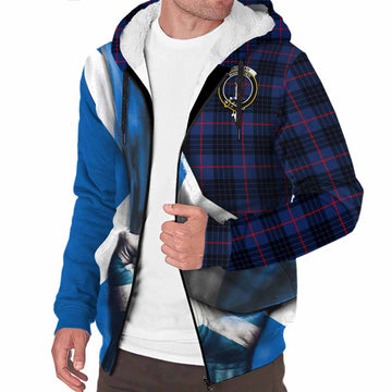 Morgan Tartan Sherpa Hoodie with Family Crest Scotland Patriotic Style Unisex S - Tartan Vibes Clothing