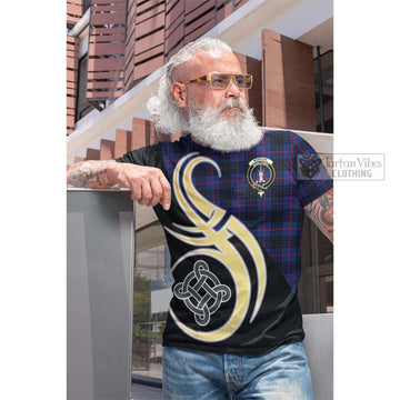 Morgan Tartan Cotton T-shirt with Family Crest and Celtic Symbol Style Men's Shirt - Tartan Vibes Clothing