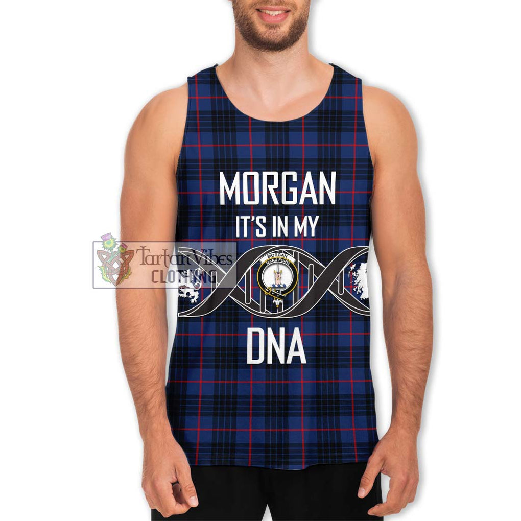 Morgan Tartan Men's Tank Top with Family Crest DNA In Me Style Men - Tartan Vibes Clothing