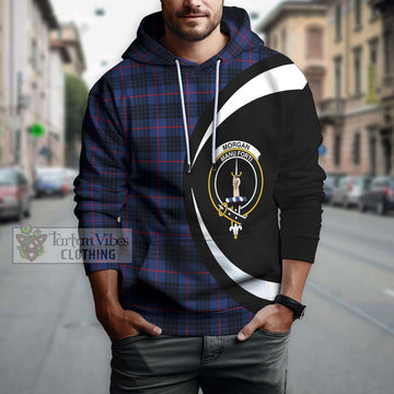 Morgan Tartan Hoodie with Family Crest Circle Style