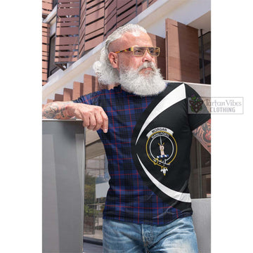 Morgan Tartan Cotton T-shirt with Family Crest Circle Style Men's Shirt - Tartan Vibes Clothing