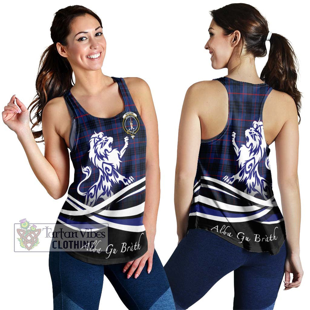 Morgan Tartan Women's Racerback Tanks with Alba Gu Brath Regal Lion Emblem 4XL - Tartan Vibes Clothing